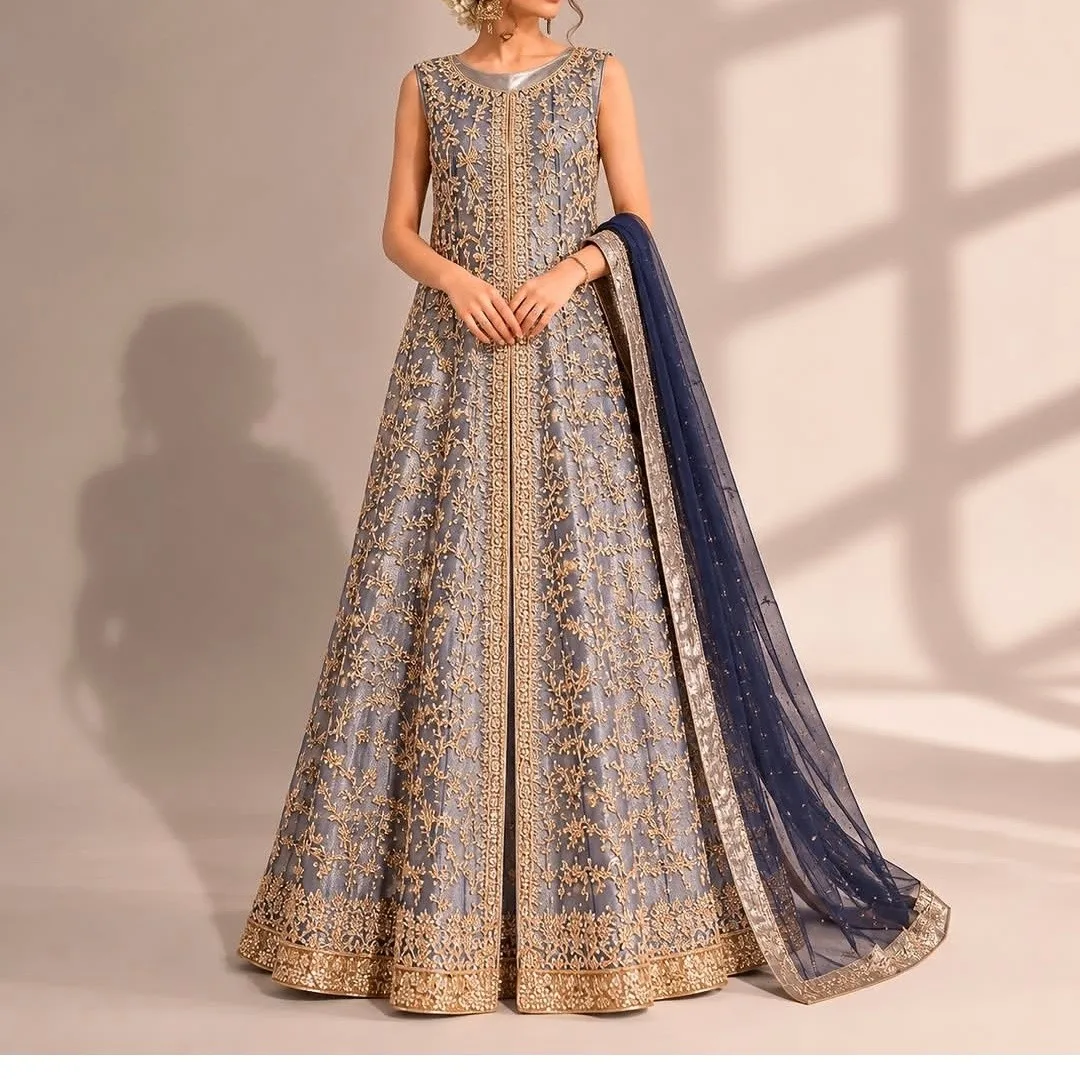 Blue gown maxi