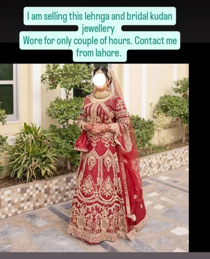 Maroon bridal dress and jewellery